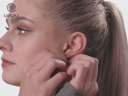 Front Back Ohrstecker aus Silber mit türkisem Stein