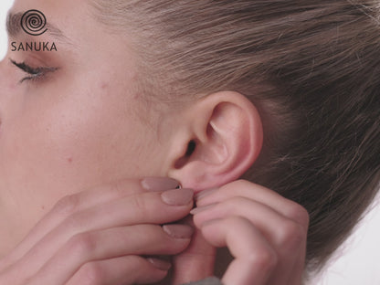 Front Back Ohrstecker mit schwarzem Onyx Stein aus Silber