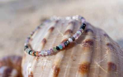 Bracelet with small colorful tourmaline stones 