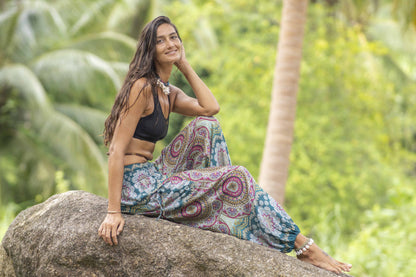 colorful patterned harem pants with pockets for adults