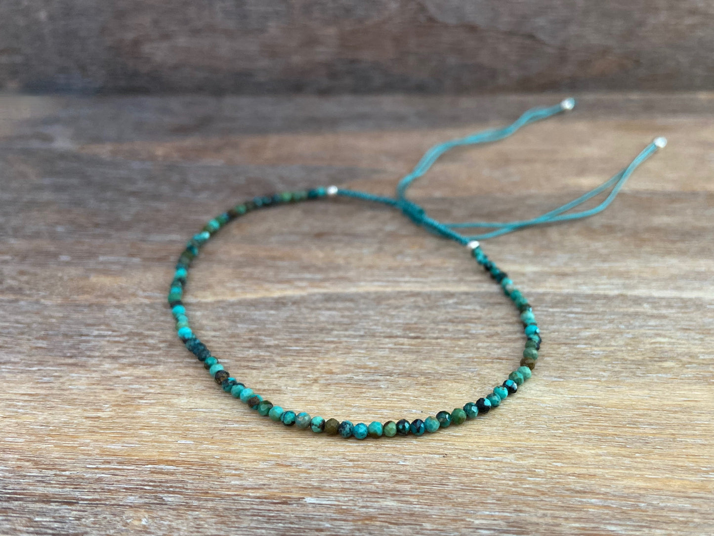 adjustable anklet with real small turquoise stones 