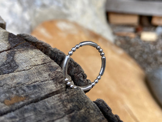 simple ball ring made of silver 