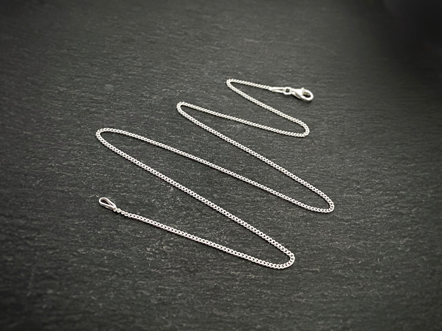 delicate silver curb chain in different lengths 