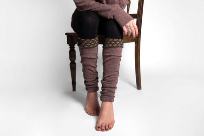 Leg warmers for turning in brown, cuffs, yoga cuffs