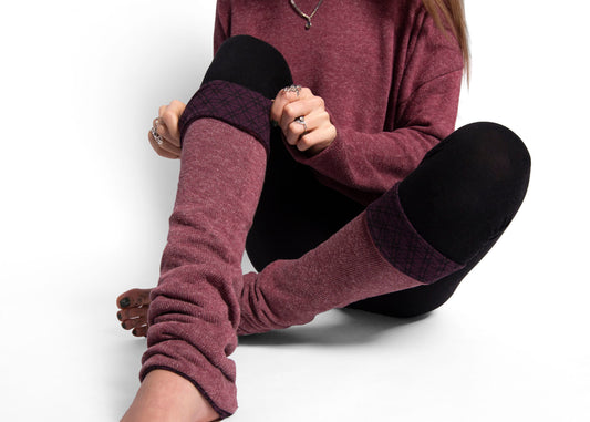 Leg warmers for turning in rosé red, cuffs, yoga cuffs