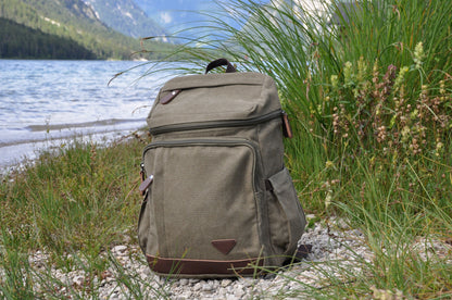 Canvas Rucksack in grün