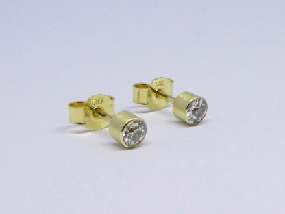 Stud earrings with diamonds 585 gold 