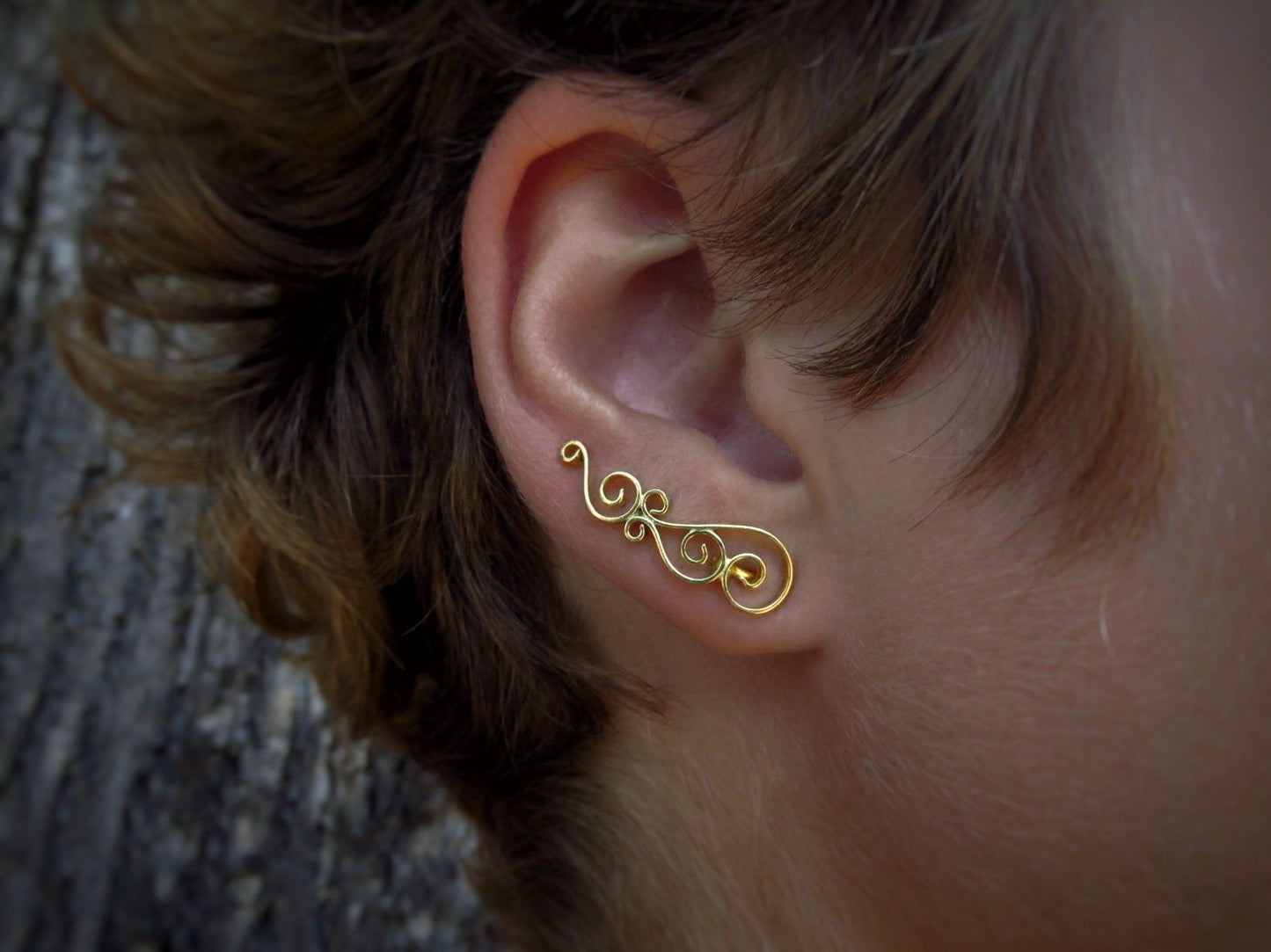 Earclimber Ohrringe mit Spiralen aus Silber