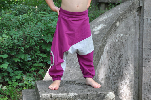 comfortable sweat pants for children in pink gray 