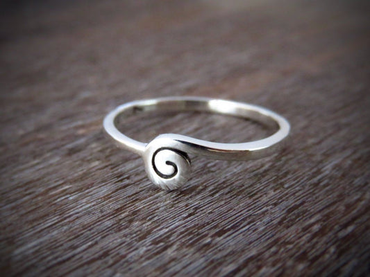 Ring with a small spiral made of silver 