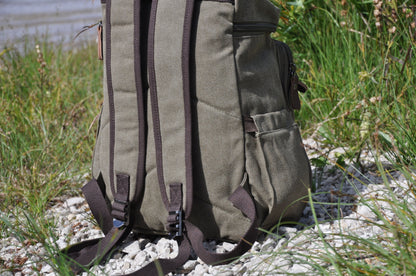 Canvas Rucksack in grün