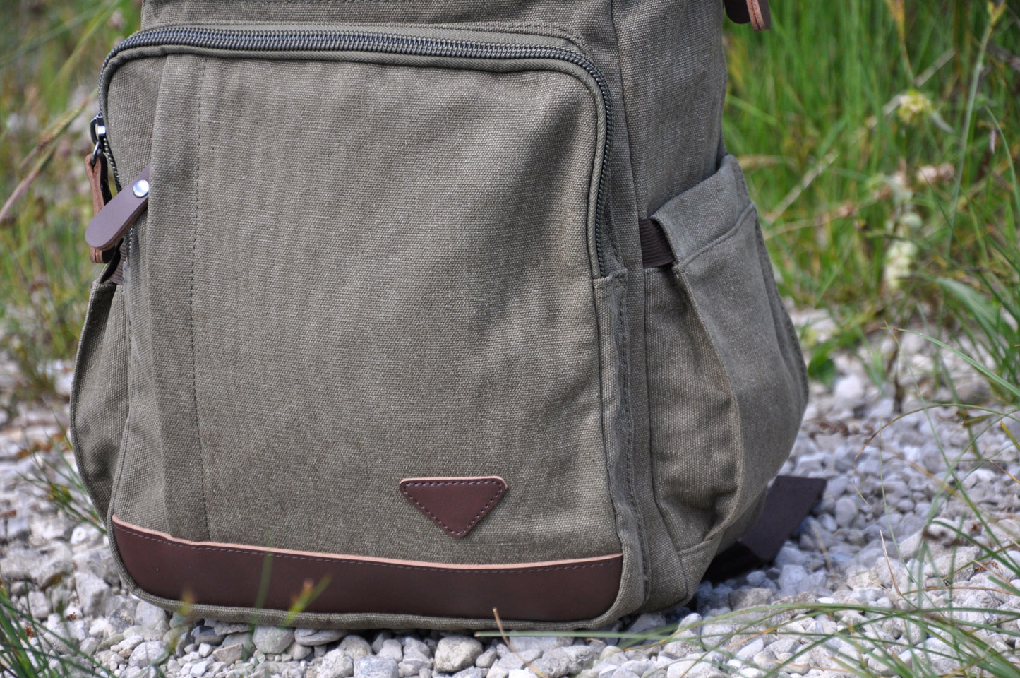 Canvas Rucksack in grün