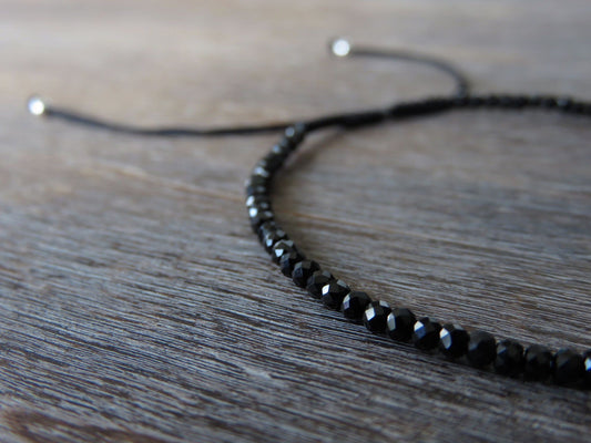 Bracelet with small black spinel stones