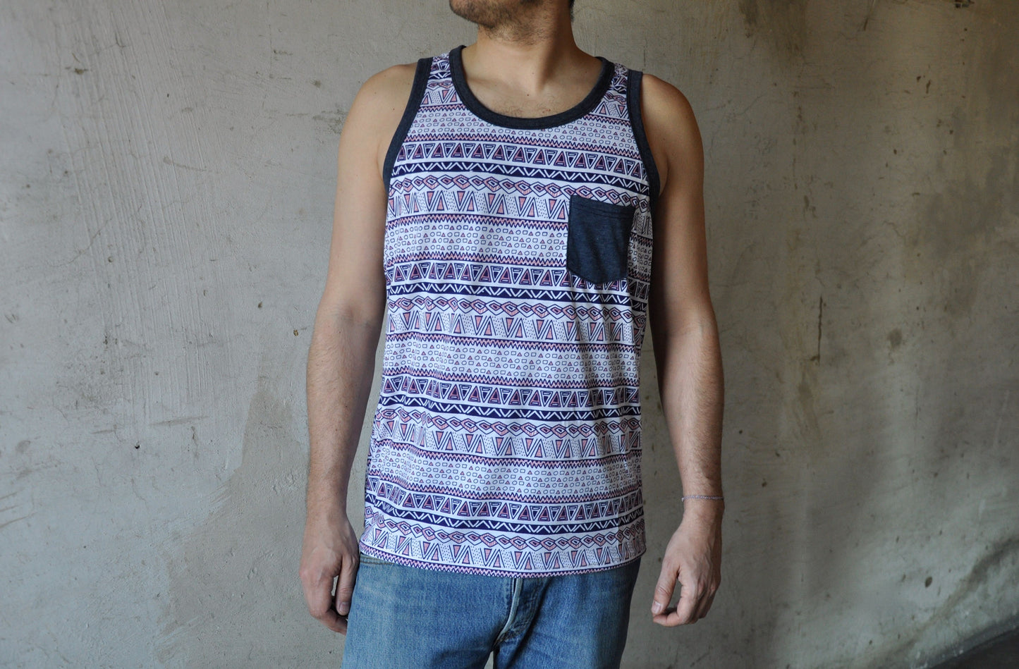 Tanktop mit geometrischem Muster für Männer